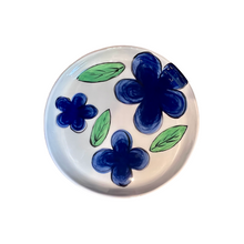 Load image into Gallery viewer, Ceramic 11.5” Round Platter Blue Flowers Design (free USA shipping included)
