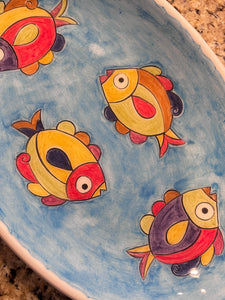 Ceramic Oval Fish Platter (free USA shipping included)
