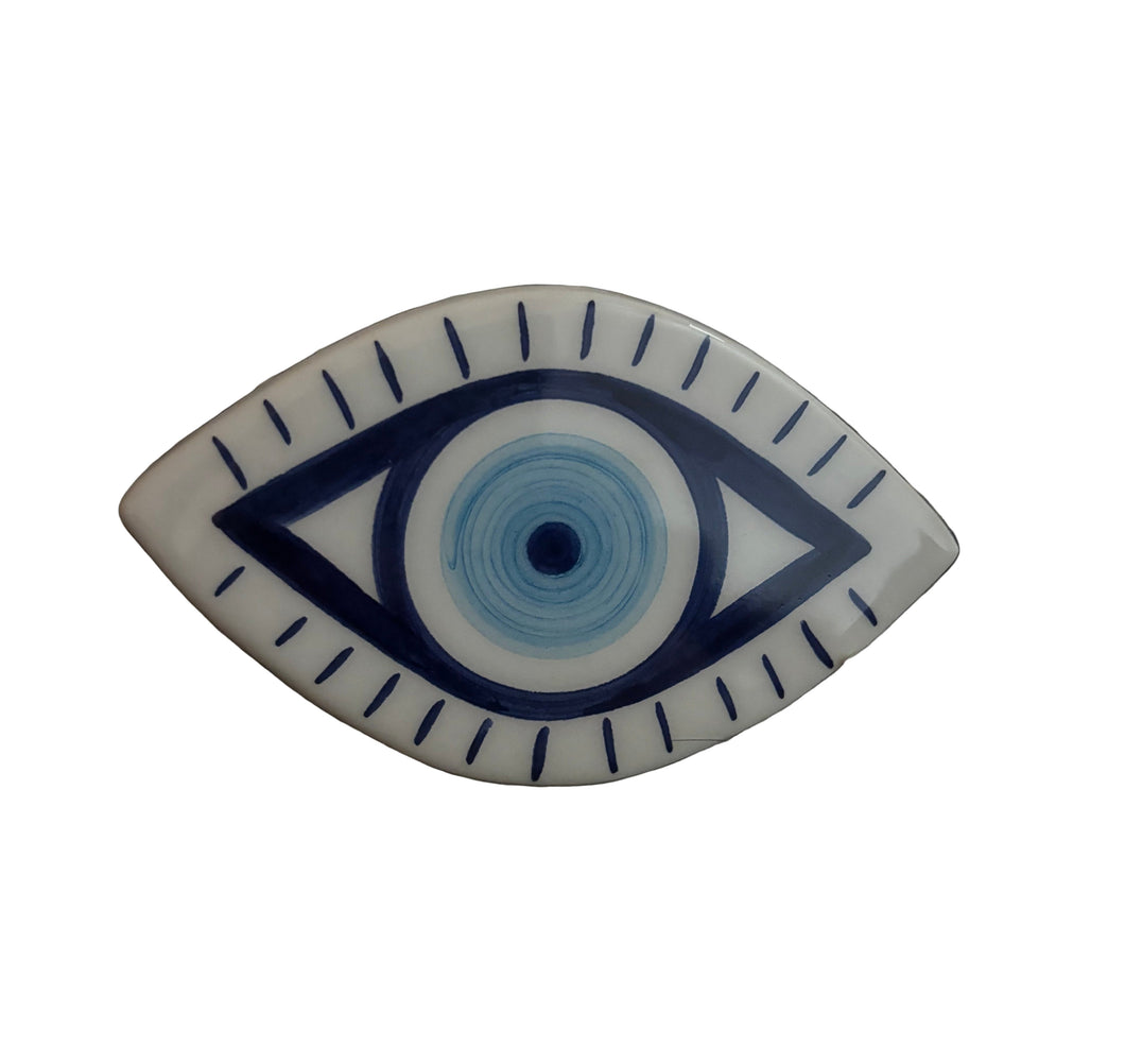 Ceramic Hand Painted Evil Eye Magnet - two designs (free USA shipping included)
