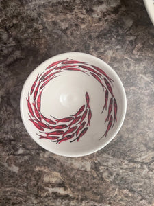 Ceramic Tapered Fish and Lines Bowl—Multiple choices (free USA shipping included)