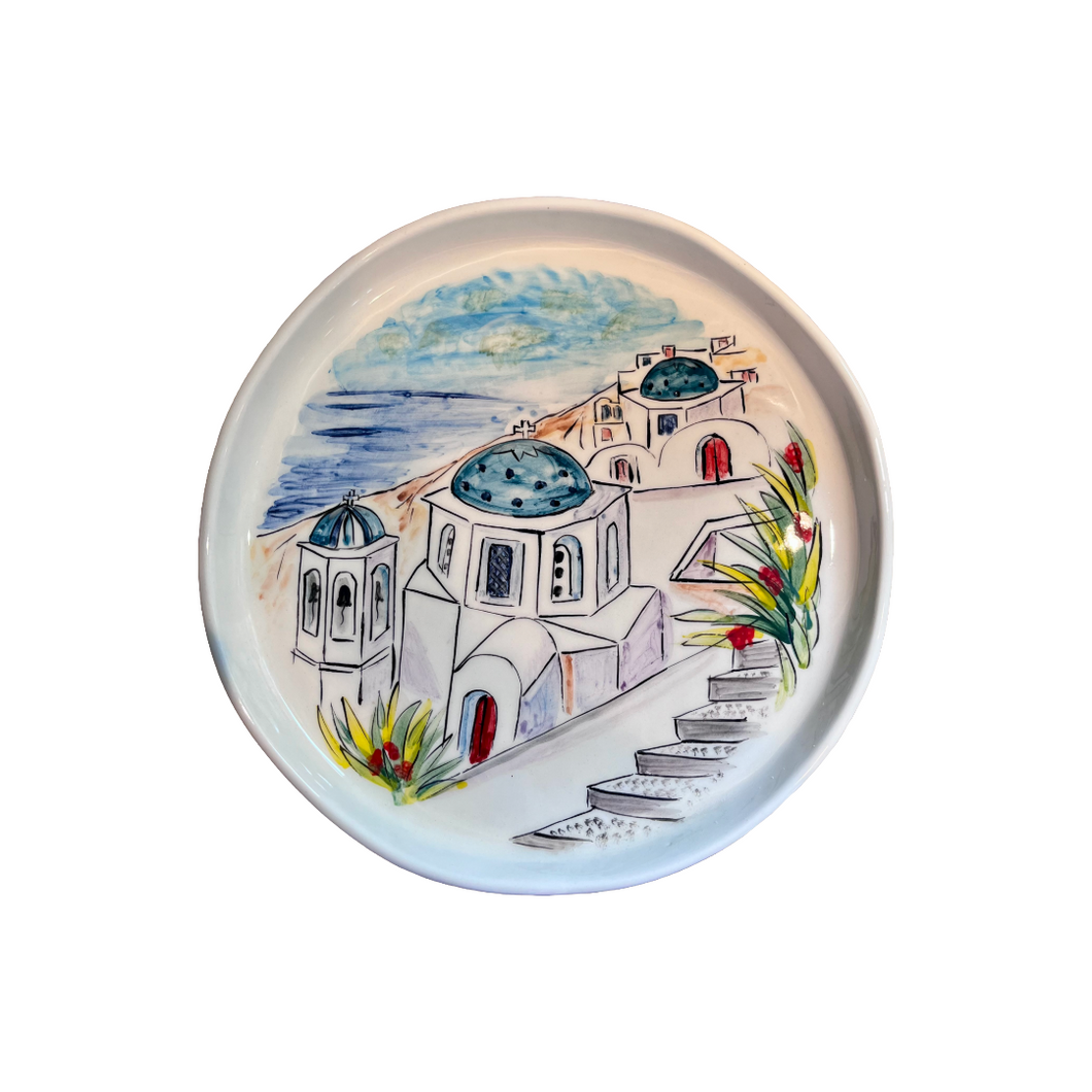 Ceramic 11.5” Round Platter Island Scene—Multiple design choices (free USA shipping included)