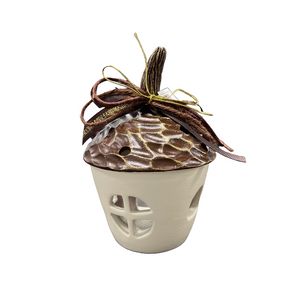 Ceramic Acorn Candle Holder—2 color choices (free USA shipping included)