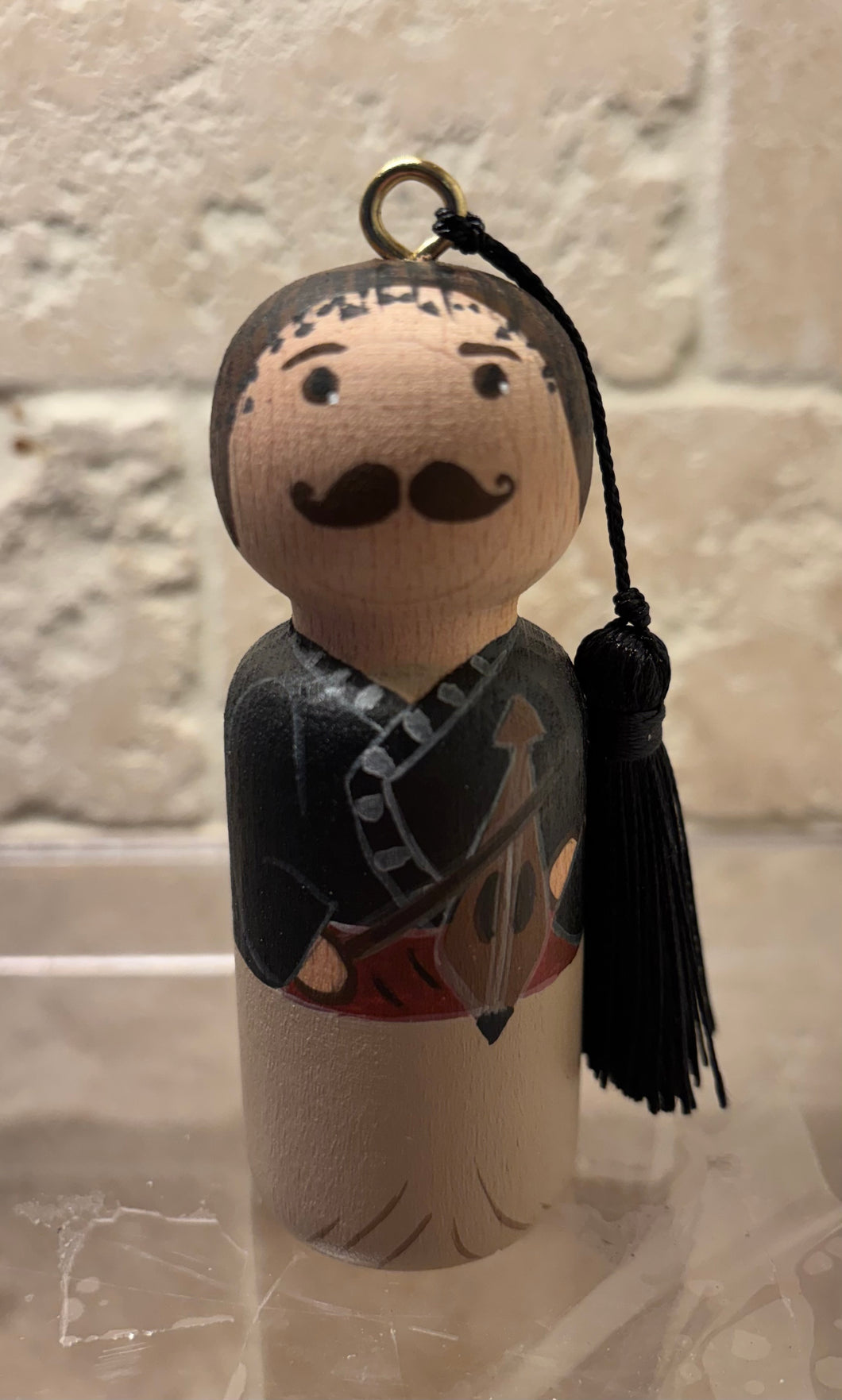 Hand-painted Wooden Figurine: Cretan Man (free USA shipping included)