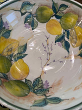 Load image into Gallery viewer, Ceramic Lemons and Pears Large Salad Bowl (free USA shipping included)
