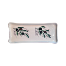 Load image into Gallery viewer, Ceramic Rectangular Tray—Lemons or Olives Design (free USA shipping included)
