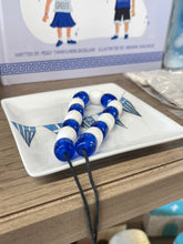 Load image into Gallery viewer, Ceramic Greek Pennant Flags Square Tray (free USA shipping included)
