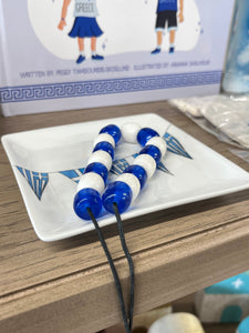 Ceramic Greek Pennant Flags Square Tray (free USA shipping included)