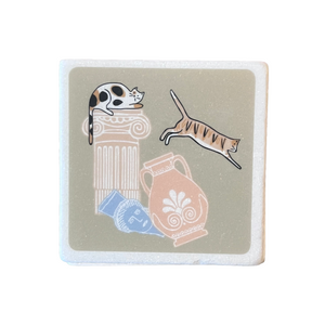 Greek Marble Coaster (free USA shipping included)