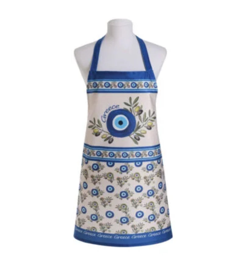 Apron: olives and evil eye (free USA shipping included)