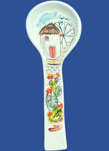 Load image into Gallery viewer, Ceramic Spoon Rest: Greek Island Designs Small
