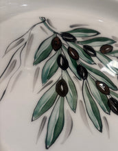 Load image into Gallery viewer, Ceramic 12” by 8” Oval Tray Olives Design (free USA shipping included)
