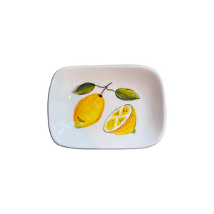 Ceramic Rectangular Dish—Lemons or Blue Flowers Design (free USA shipping included)