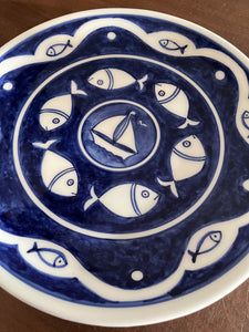 Ceramic 12” Round Fish Platter (free USA shipping included)