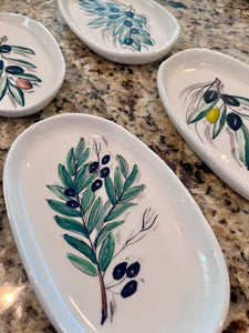 Ceramic Oval Tray Olives Design—Multiple choices (free USA shipping included)