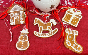 Ceramic Gingerbread Ornament: Rocking Horse (free USA shipping included)