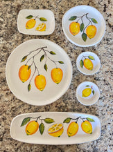 Load image into Gallery viewer, Ceramic 10” Round Platter Lemons Design (free USA shipping included)
