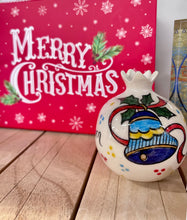 Load image into Gallery viewer, Ceramic Pomegranate with Καλά Χριστούγεννα and Wish (ευχή) (free USA shipping included)
