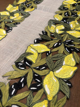 Load image into Gallery viewer, Laser Cut Olives and Lemons Border Table Runner—Multiple choices (free USA shipping included)
