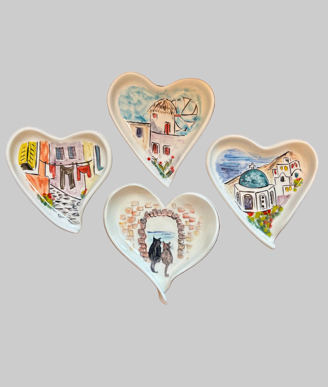 Ceramic Heart Trinket Dish multiple design choices (free USA shipping)