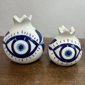 Ceramic Evil Eye Pomegranate (2 size choices)