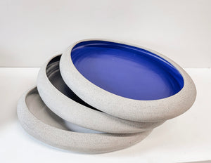 Ceramic Stoneware White Glazed Platter (free USA shipping included)