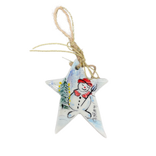 Load image into Gallery viewer, Ceramic Star Christmas Ornament—Multiple design choices (free USA shipping included)
