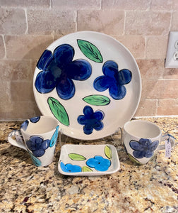 Ceramic Rectangular Dish—Lemons or Blue Flowers Design (free USA shipping included)