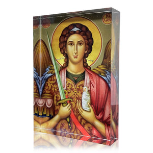 Plexiglass Orthodox Icon: Archangel Michael/Αρχάγγελος Μιχάηλ  (free USA shipping included)