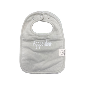 Embroidered Baby Bib “Agape Mou” Design—Multiple color choices (free USA shipping included)
