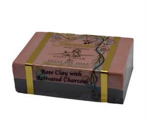 Rose Clay & Activated Charcoal Soap Bar (free USA shipping included)