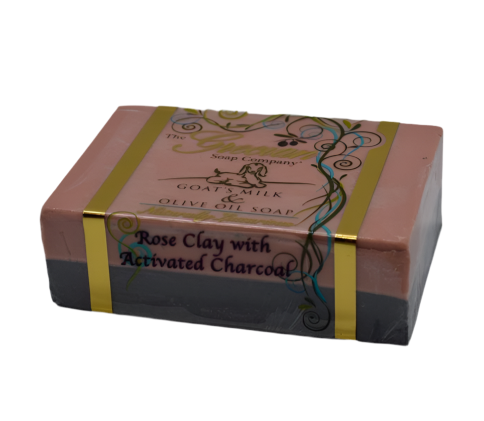 Rose Clay & Activated Charcoal Soap Bar (free USA shipping included)