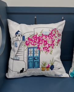 "Greece" Pillow Cover—2 color choices (free USA shipping included)