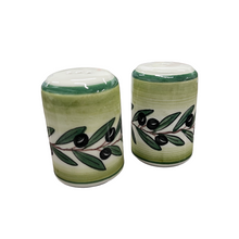 Load image into Gallery viewer, Ceramic Salt and Pepper/Αλάτι και Πιπέρι Shaker Set—Olives or Lemons Design (free USA shipping included)

