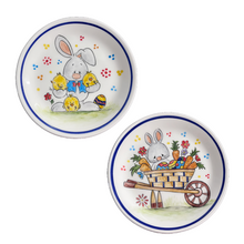 Load image into Gallery viewer, Ceramic Easter Bunny Round Plate—Multiple design choices (free USA shipping included)
