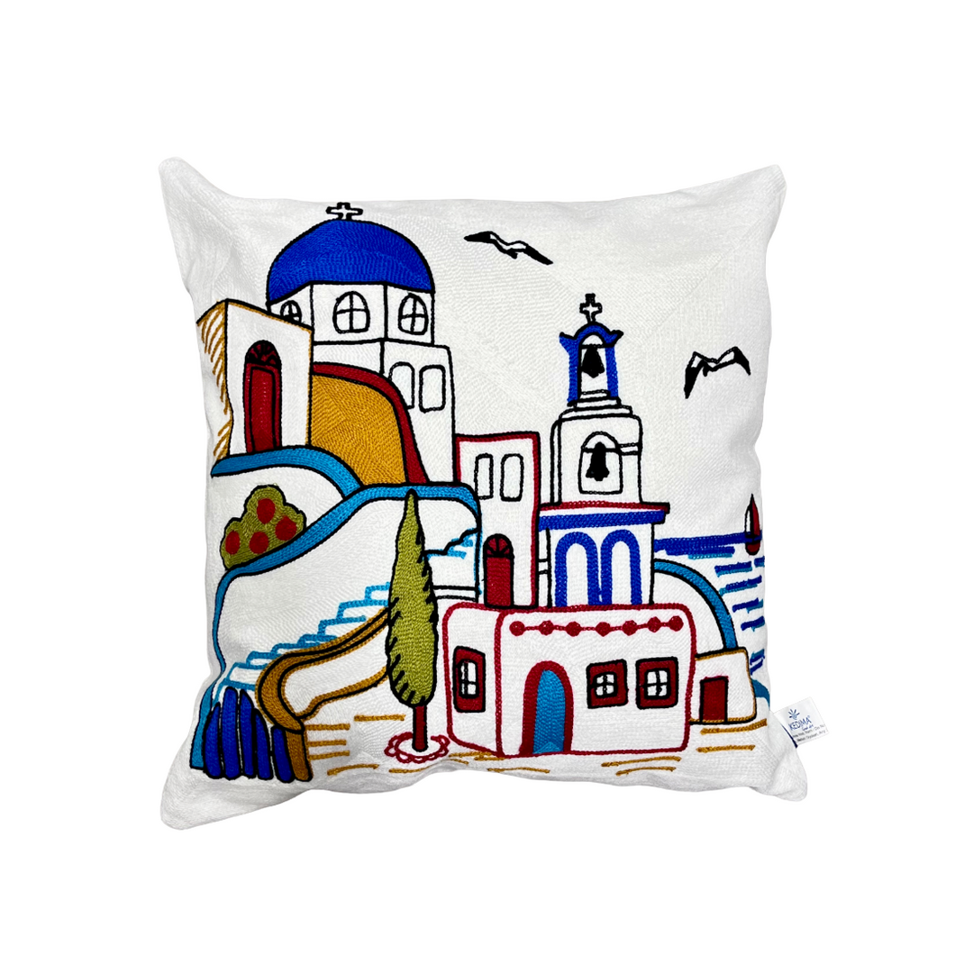 “Pyrgos” Pillow Cover (free USA shipping included)