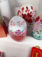 Load image into Gallery viewer, Easter Wooden Egg Red Hydrangeas (free USA shipping included)
