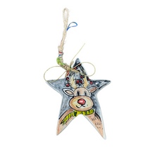 Load image into Gallery viewer, Ceramic Star Christmas Ornament—Multiple design choices (free USA shipping included)
