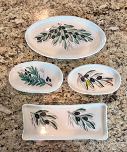 Ceramic Oval Tray Olives Design—Multiple choices (free USA shipping included)