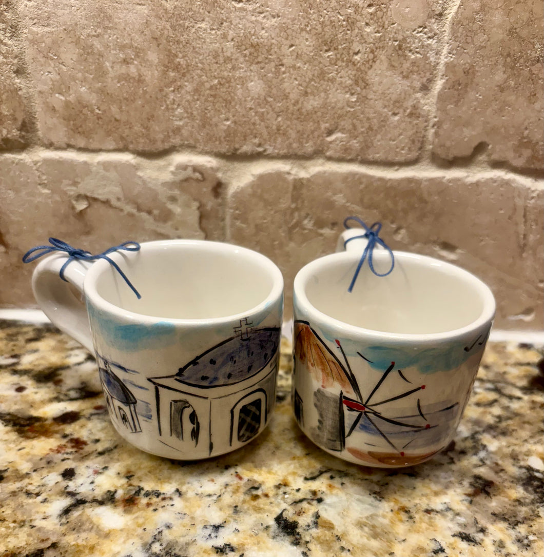 Ceramic Island Design Espresso Cup Set free USA shipping included)