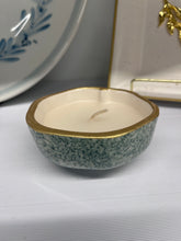 Load image into Gallery viewer, Ceramic Stone Green Two-Piece Pomegranate Candle with Wishes Charm (free USA shipping included)
