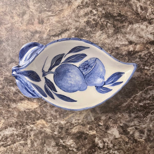 Ceramic “Leaf” Bowl with Lemons Design—Multiple choices (free USA shipping included)