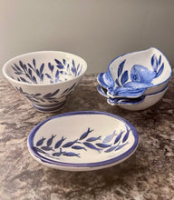 Load image into Gallery viewer, Ceramic Tapered Leaves and Lines Bowl—Multiple choices (free USA shipping included)
