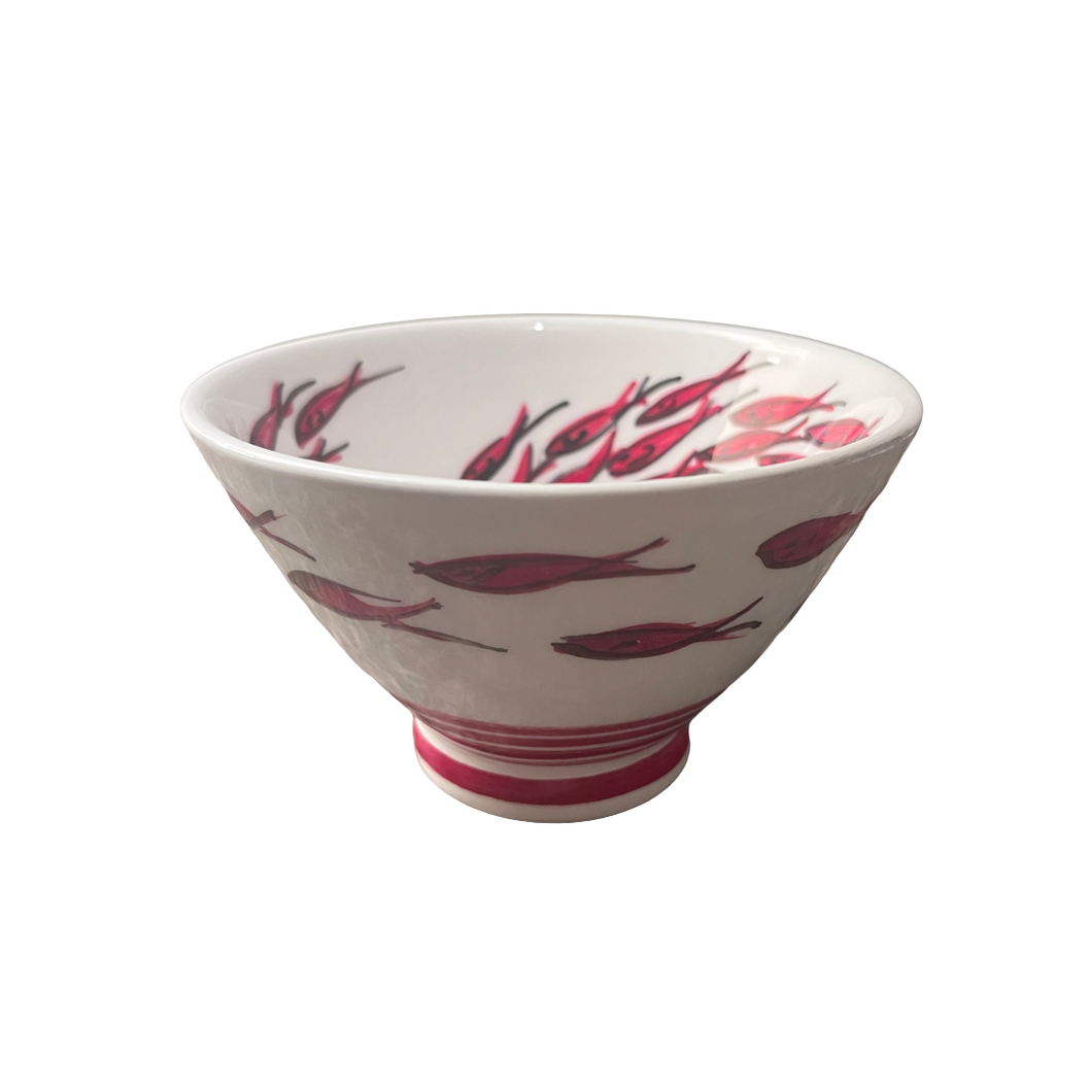 Ceramic Tapered Fish and Lines Bowl—Multiple choices (free USA shipping included)