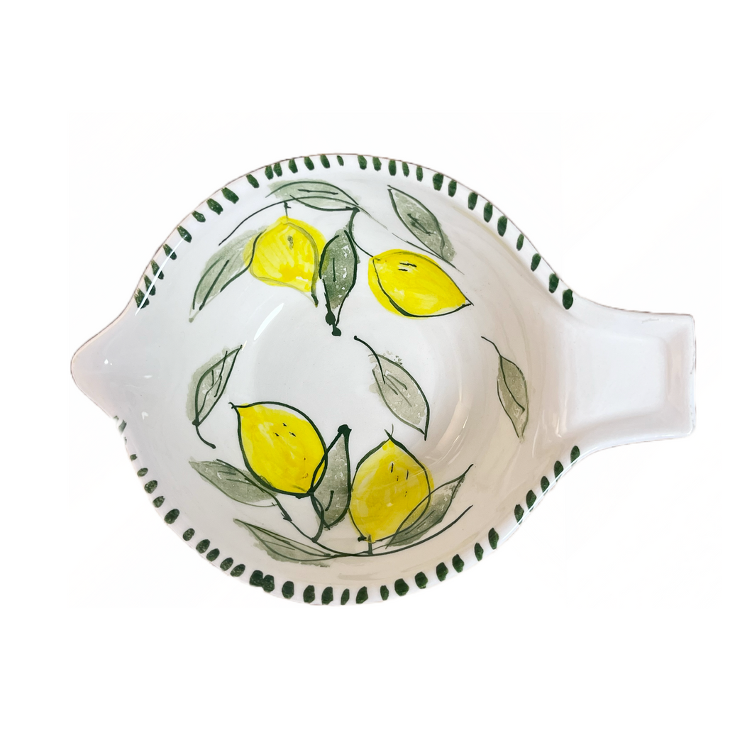 Ceramic Bowl with Lemon Design and Spout (free USA shipping included)