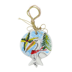 Ceramic Pomegranate Christmas Ornament—Multiple design and size choices (free USA shipping included)