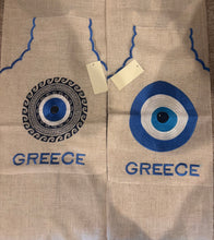 Load image into Gallery viewer, Apron: Evil Eye with Greece (2 designs)
