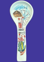 Load image into Gallery viewer, Ceramic Spoon Rest: Greek Island Designs Large
