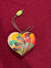 Load image into Gallery viewer, Wooden Painted Heart Ornament Multiple Design Choices—only one of each design

