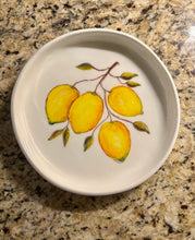 Load image into Gallery viewer, Ceramic 8” Round Plate Lemons Design (free USA shipping included)
