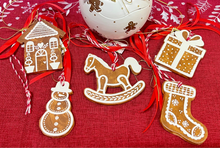 Load image into Gallery viewer, Ceramic Gingerbread Ornament: Snowman (free USA shipping included)

